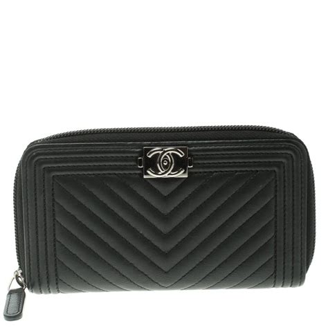 chanel boy zip wallet price|Chanel black boyfriend bag.